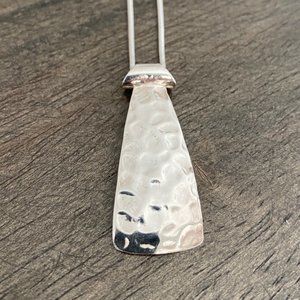 Silpada Sterling Silver Hammered Tie-Shaped Pendant Necklace